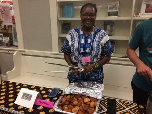 faculty member ready to serve plantains