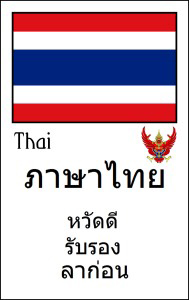 the flag of Thailand and some written Thai language