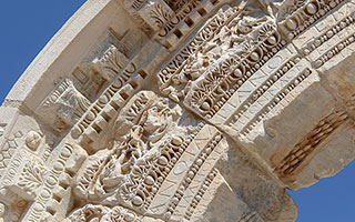 detail of an arch from the temple of Hadrian in Ephesus