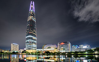 a skyscraper in Seoul, South Korea